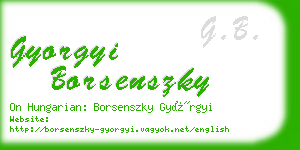 gyorgyi borsenszky business card